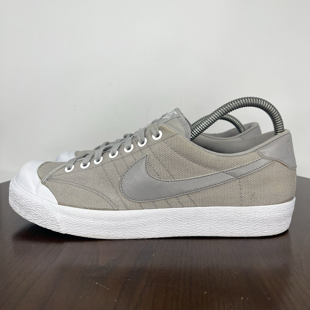 Nike All court Shoes Men's 9.5M‎ Gray White Canvas Comfort Sneakers 417721-002